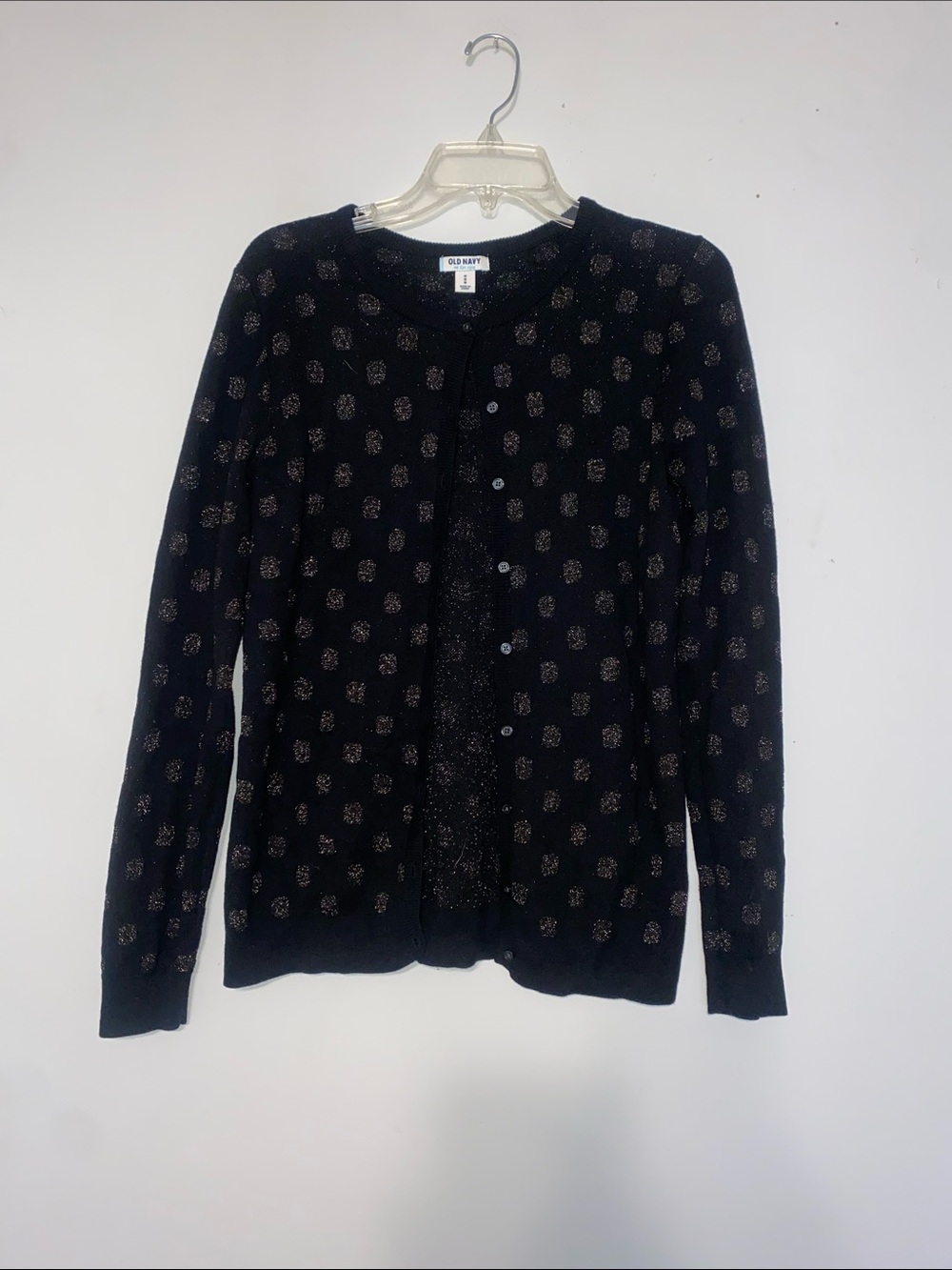 Old Navy Black Cardigan with Metallic Dot Detail